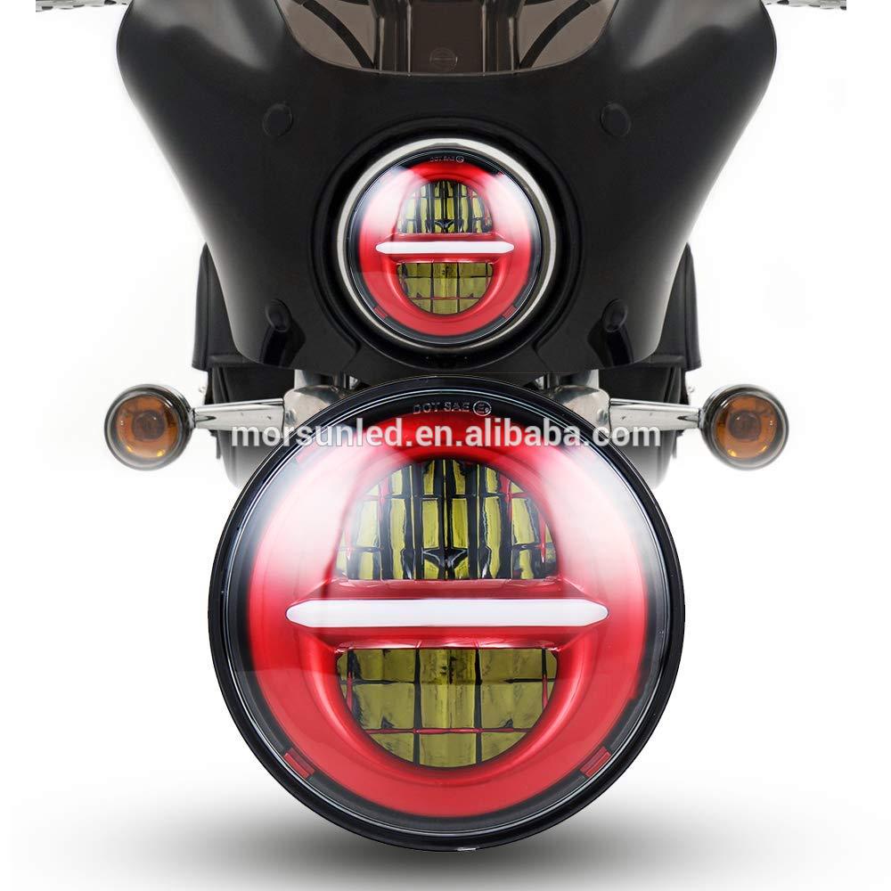 Faro rojo de motocicleta Harley de 5,75 pulgadas