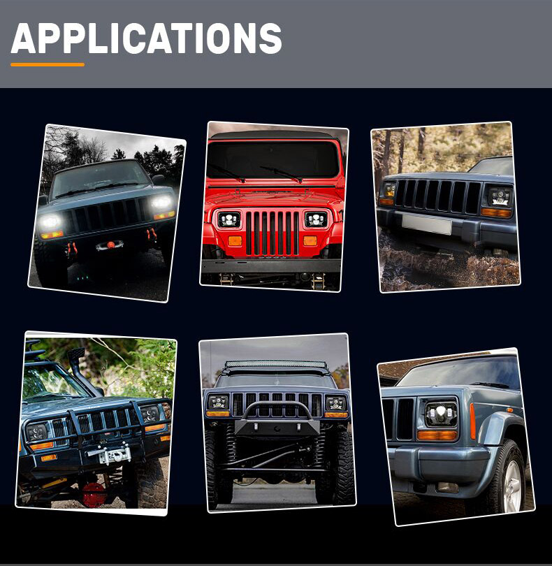 Aplicación de Faros Led Jeep Cherokee XJ