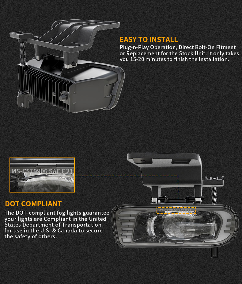 Características del juego de luces antiniebla Chevy Silverado 1500