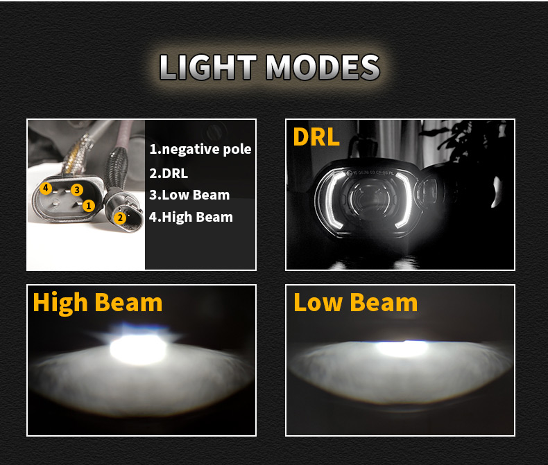 Modes d'éclairage des phares LED BMW K1200R K1300R