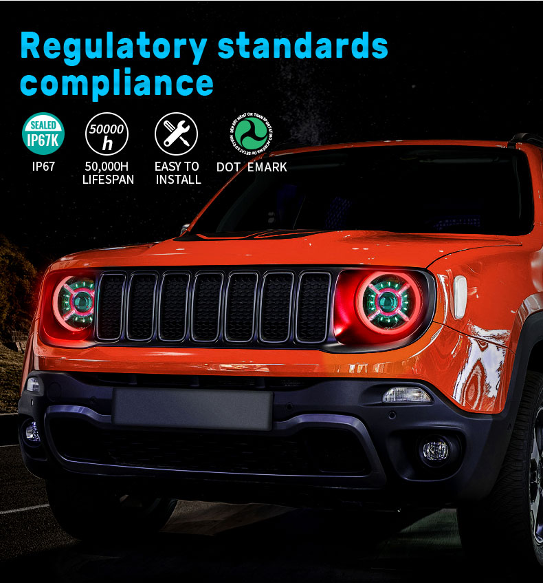 Certificat de phares RGB Jeep Renegade Halo