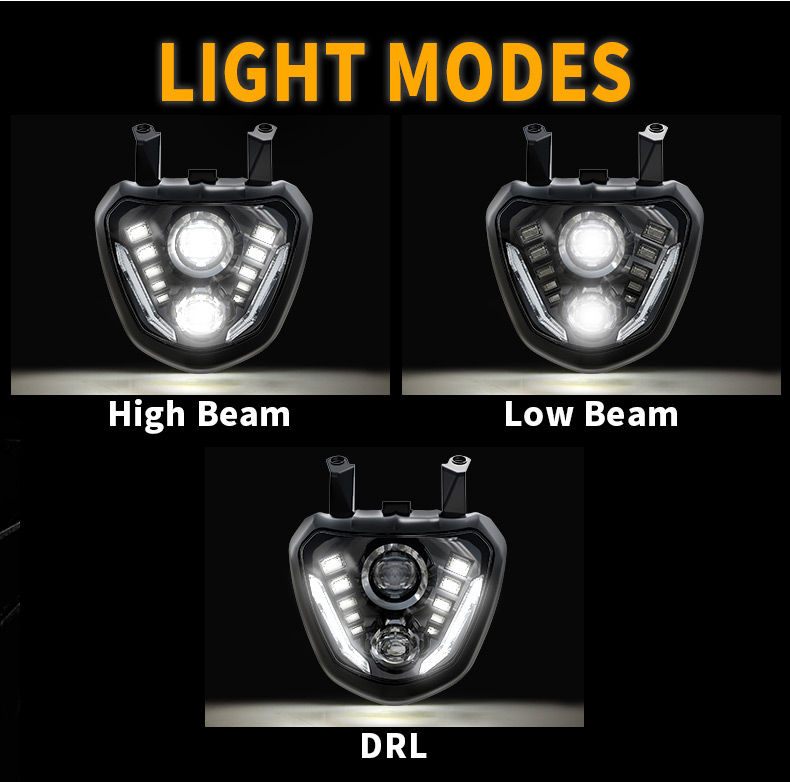 Modes de faisceau de phare à LED Yamaha MT 07