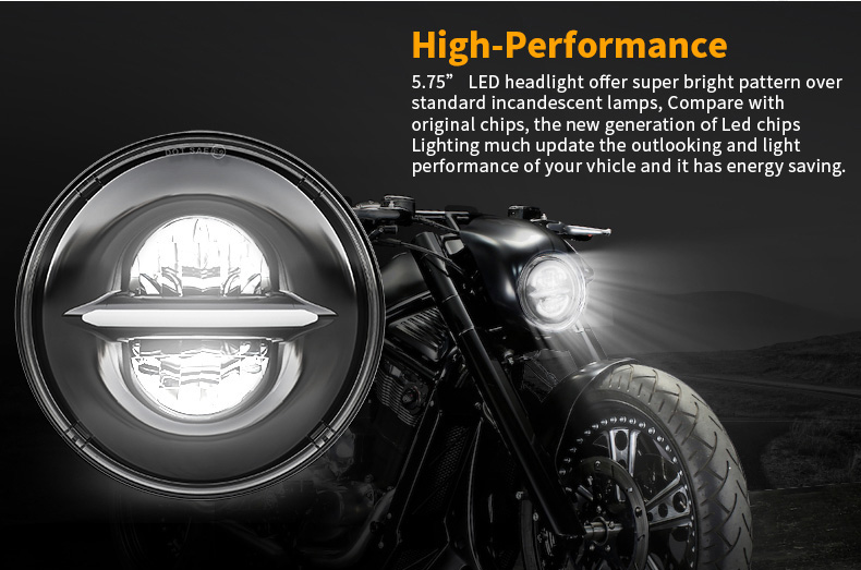 Phare de moto à haute performance 5,75 LED