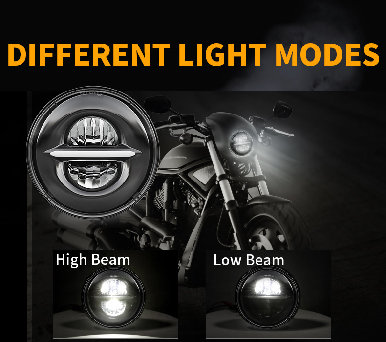 5.75 Modes de faisceau de phare de moto à LED