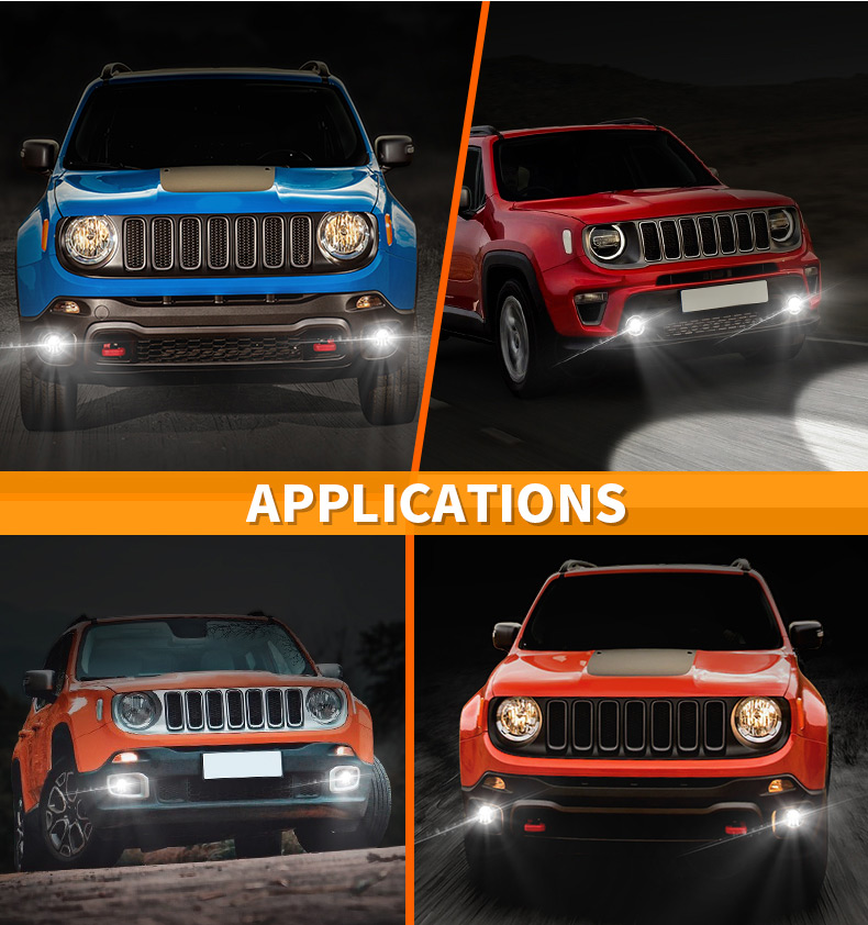 Application de remplacement des phares antibrouillard Jeep Renegade 2015-2018