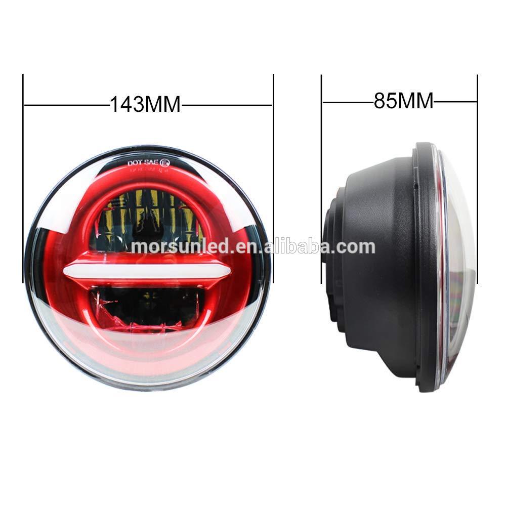 5,75 pollici Harley Motorcycle Red Led Headlight