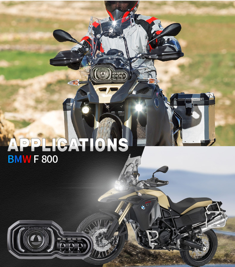 Aplicação de farol led BMW F800GS 2008-2018