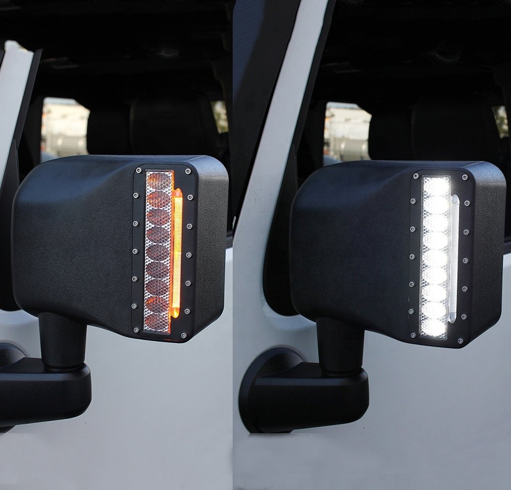 Зеркало заднего вида Jeep JK со светодиодной подсветкой