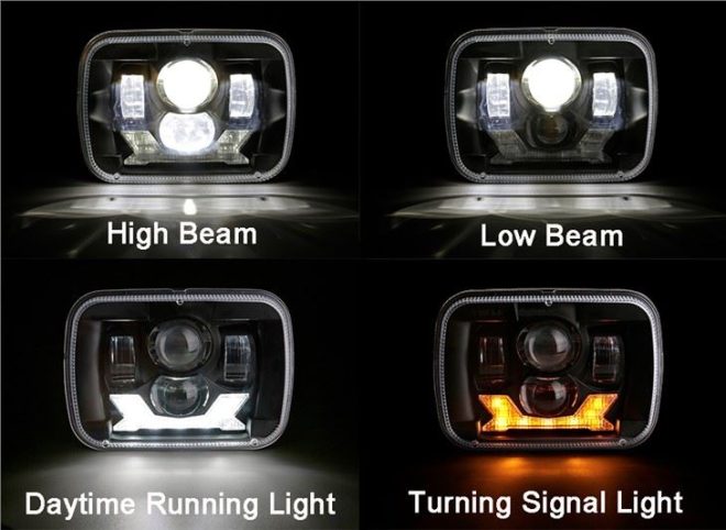 2021 Led Truck Headlight For Jeep YJ 5x7 Inch Headlight For Cherokee XJ