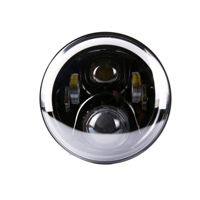 7'' Car Black LED Headlights With Halo Ring
