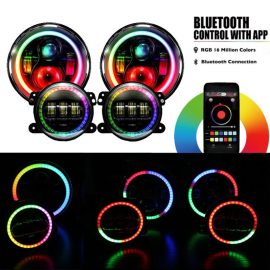 7 Inch Led Headlight Multi-color Chasing Light