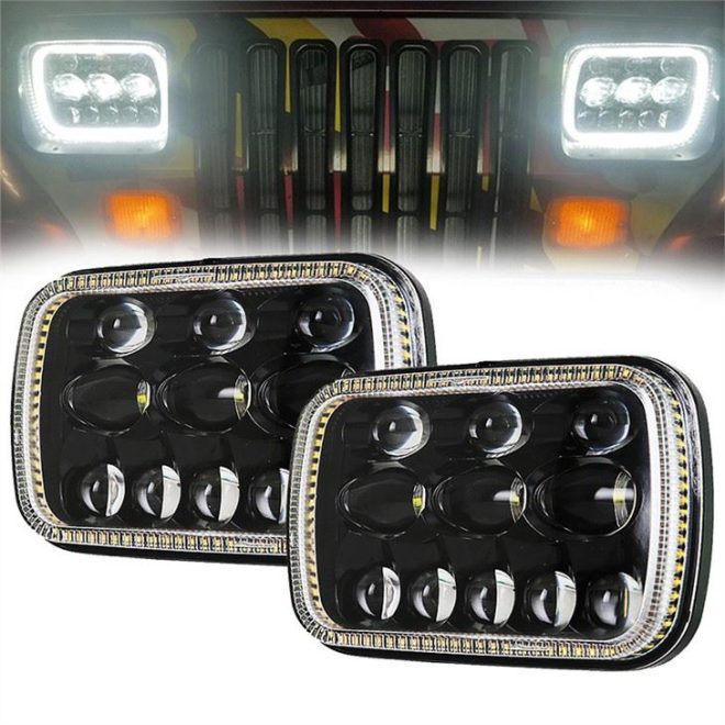 Morsun 5x7 Inch Square Headlight For Jeep GMC Ford Chevrolet LED Headlamp Projector