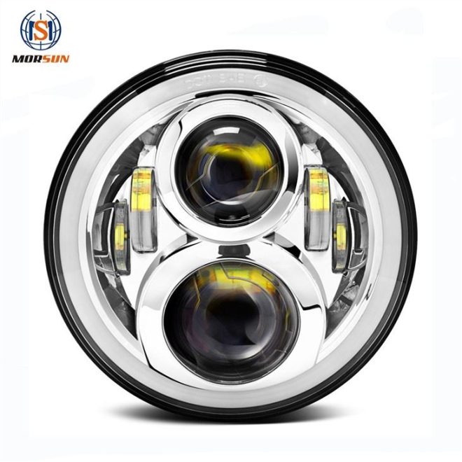 Morsun 7inch Round Headlamps For Jeep JK 50w 12v Car LED Headlight Projector