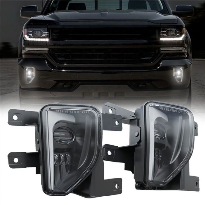 Morsun Auto Parts Led Fog Lights Replacement Kit For Chevy Silverado 1500 1500HD 2500HD 2016-2018