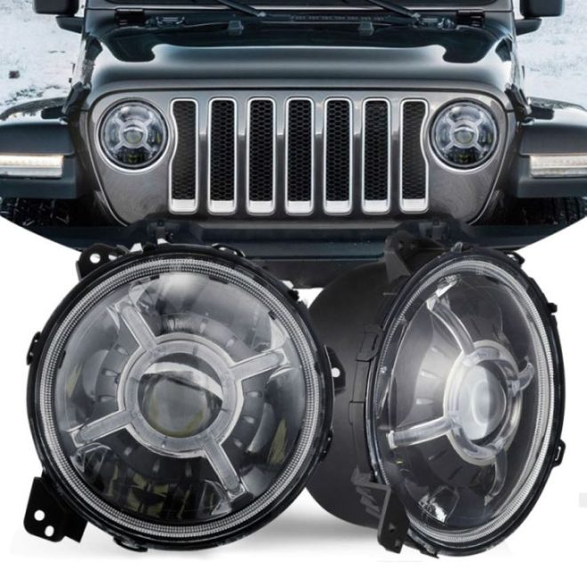 New 9 Inch Led Headlight For Jeep Wrangler 2018+ JL DOT E-Mark
