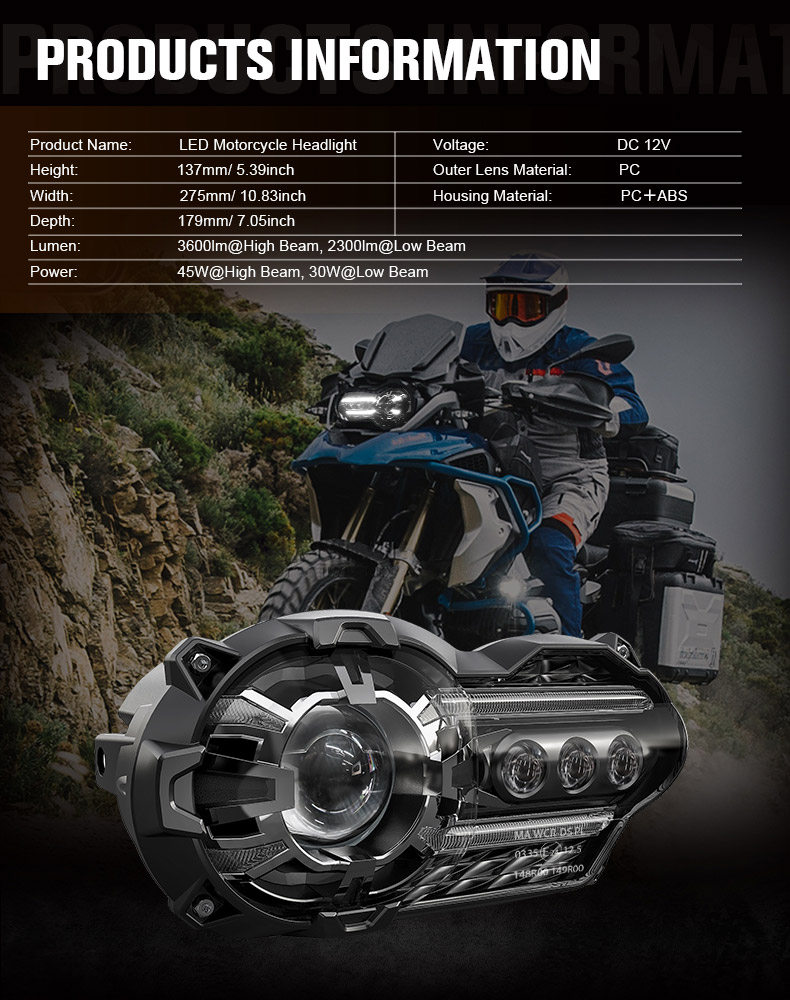 BMW R1200gs Led Headlight Conversion Specification