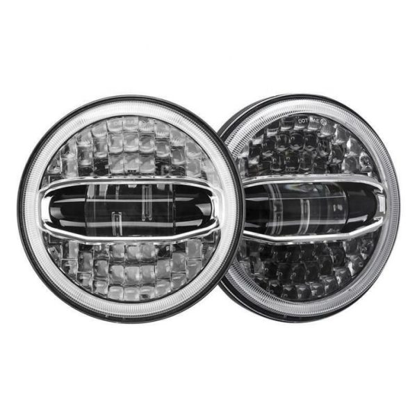 108W didelė galia 7 Colių LED halo žibintai „Jeep Jk“ 2007-2018 Projekto objektyvas su dideliu mažo spindulio DRL - Vaizdas 2