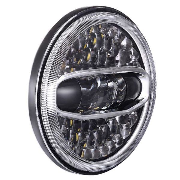 108قوة عالية 7 المصابيح الأمامية LED LED البيضاء/الملاك الصفراء تتحول الضوء إلى هارلي - صورة 3