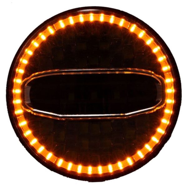 108قوة عالية 7 المصابيح الأمامية LED LED البيضاء/الملاك الصفراء تتحول الضوء إلى هارلي - صورة 5