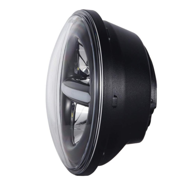 12V 5.75 Tolline ümmargune LED -esitule must sliver 575 Tolli Harley projekti esitule - Pilt 3