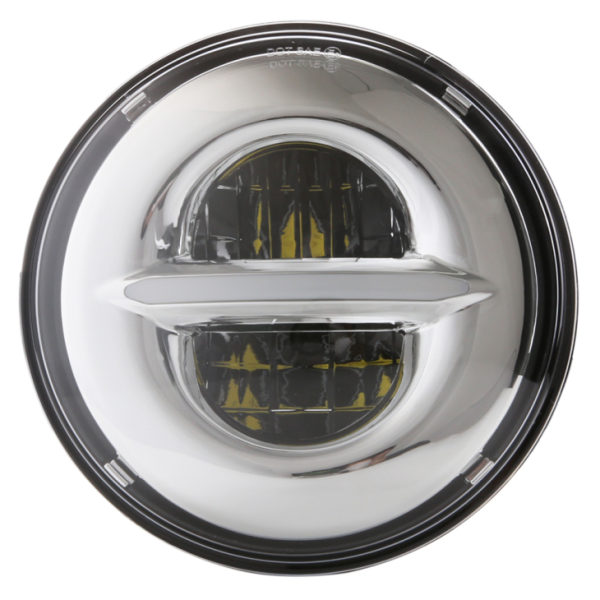 12V 5.75 Tolline ümmargune LED -esitule must sliver 575 Tolli Harley projekti esitule