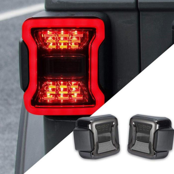 2 PCS údené LED chvostové svetlo USA Verzia brzdové zadné svetlo pre Jeep JL 2018 2019 - Predstavovať 5