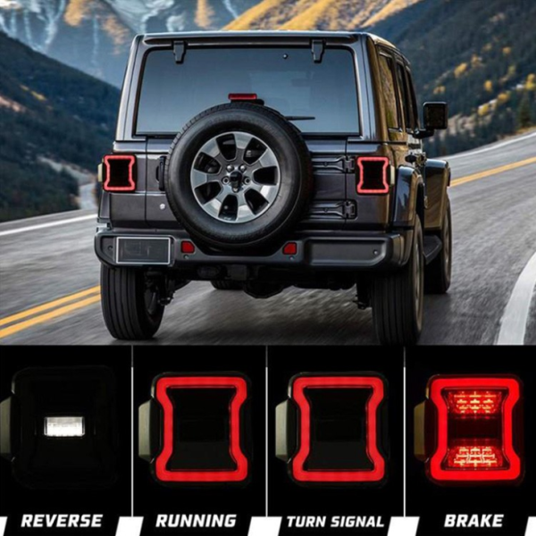 2 PCS údené LED chvostové svetlo USA Verzia brzdové zadné svetlo pre Jeep JL 2018 2019 - Predstavovať 6