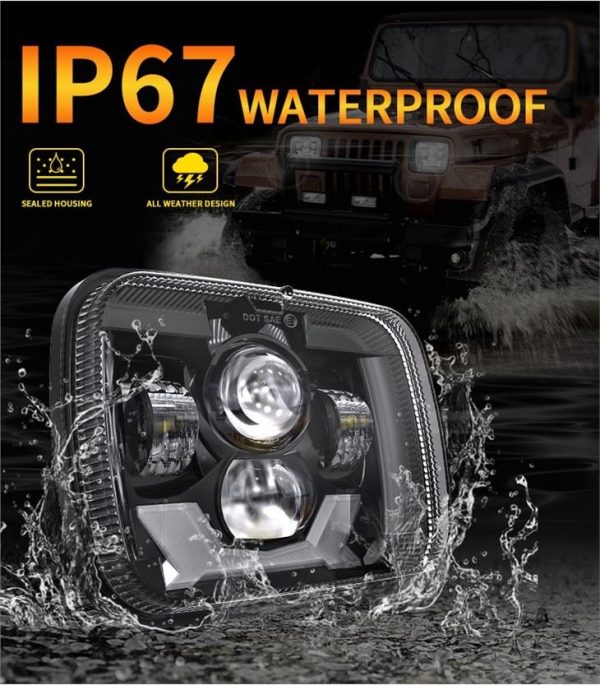 2021 LED truck headlight para sa jeep yj 5x7 pulgada headlight para sa cherokee xj - Imahe 2
