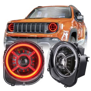 DOT Approved 2015-2021 Color Changing Jeep Renegade RGB Headlights Halo Lights