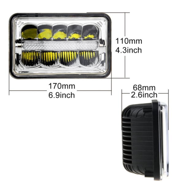 4x6'' Lampu LED Square untuk Truk Kenworth Kenworth Offroad - Gambar 2