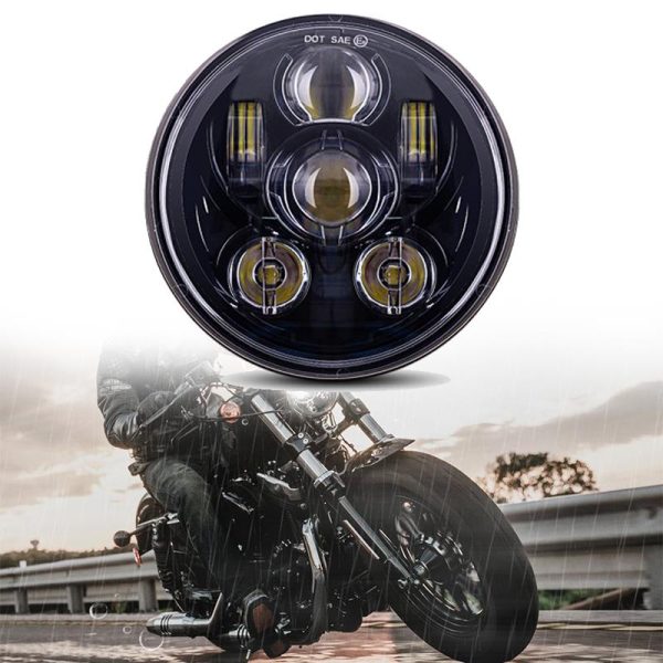5-3/4 Inci 5.75 Inci Pusingan LED LED Projection Lampu untuk Harley Motorcycles