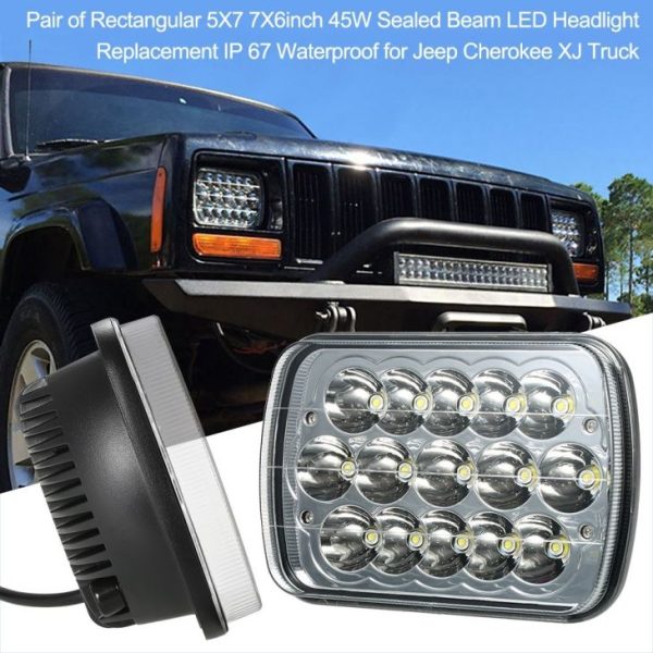 5X7インチLEDヘッドライトJeep YJ Cherokee XJ - 画像 5