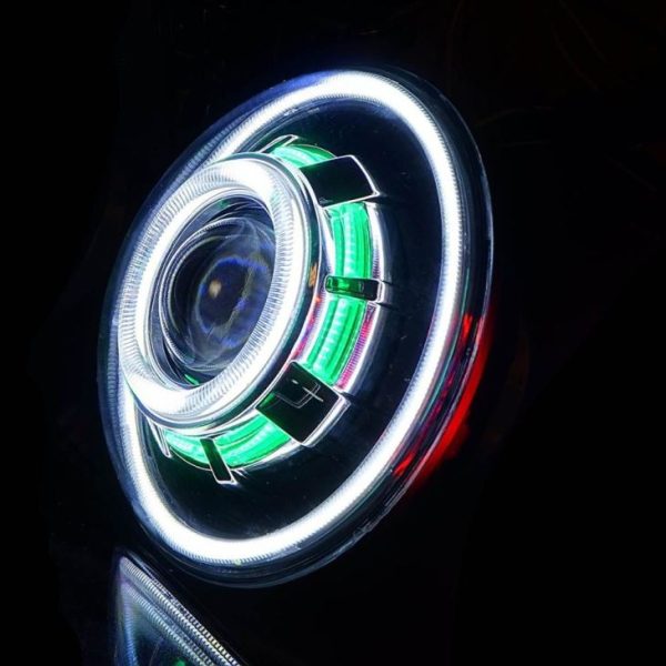 7 Inch Demon Eyes Bi Xenon Hid Headlight For Harley Davidson Motorcycle 7'' Diavol Eyes Hid Bi-Xenon Projector Far