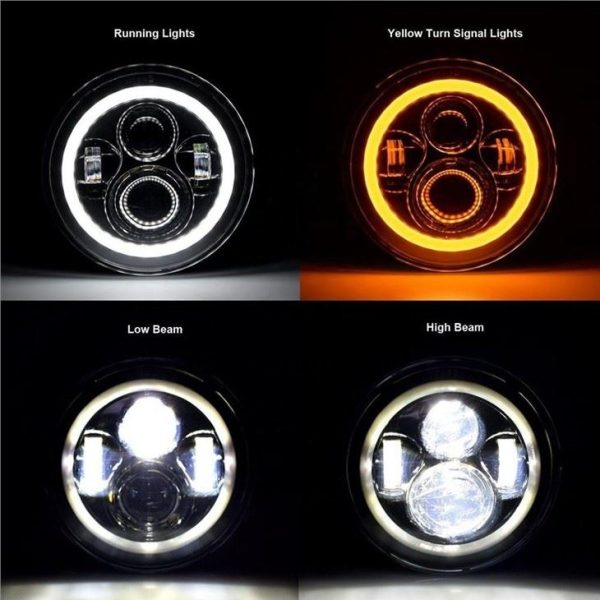 7 Projektor calowy 1990-2016 Land Rover Defender 90 110 LED reflights Upgrade Landrover - Obraz 5