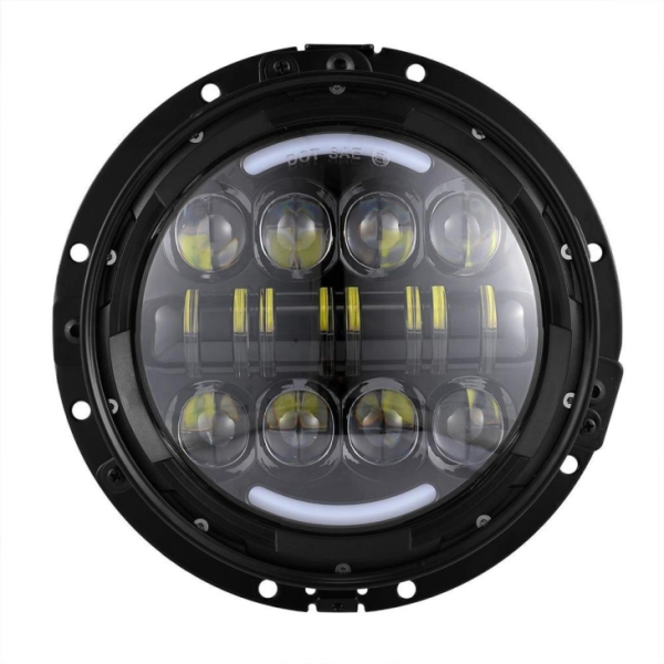 7 កាំរស្មីក្បាលទី 80W សម្រាប់រទេះរុញ Jeepl ជាមួយ Jeep Withles ជាមួយនឹងសញ្ញាវេនវេនពេលថ្ងៃរត់ពន្លឺ - ធម្ផារម្ផន៍ 2