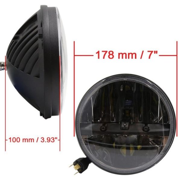 7 Inch -LED svetlomet Round LED 12V čierna pre Halry Jeep - Predstavovať 3