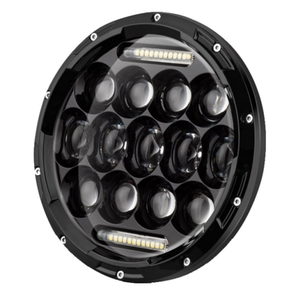 7 Tuuman pyöreät LED -ajovalojen lamput 75W 7 Tuuman moottoripyörän LED -ajovalot DRL Ajova kevyt ajovalaisin Jeep Harley Davidsonille - Kuva 2