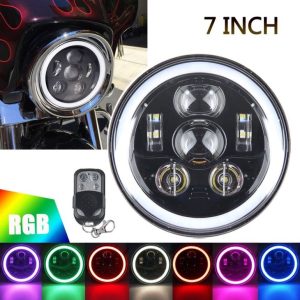 نظام إضاءة السيارات 7 المصابيح الأمامية RGB