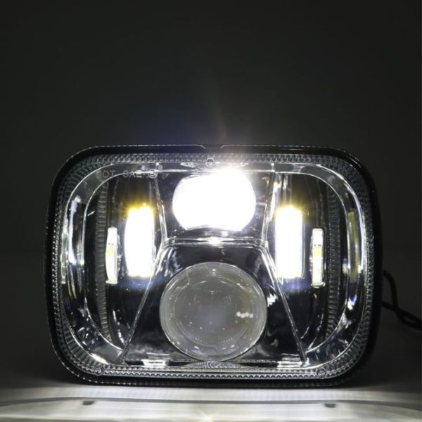 5X7 palcový LED obdélníkový světlomet 60W s hi/lo paprsk pro Jeep yj xj mj & Pro off-road - Obraz 4