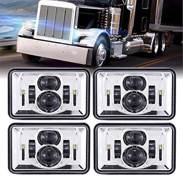Dot ceadaithe 4x6 orlach ceannlampa cearnógach faoi stiúir le haghaidh Jeep Wrangler agus le haghaidh Bíoma Ard/Íseal Kenworth