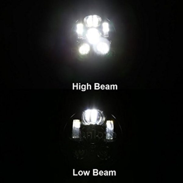 Točkica 5.75 Inčni LED hedalight prednje svjetlo crni kromirani zapečaćena greda za Harley Davidson - Slika 7