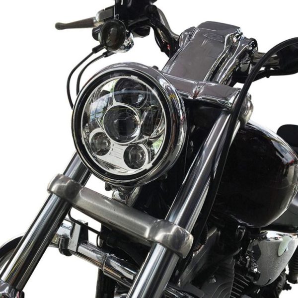 Točkica 5.75 Inčni LED hedalight prednje svjetlo crni kromirani zapečaćena greda za Harley Davidson - Slika 10