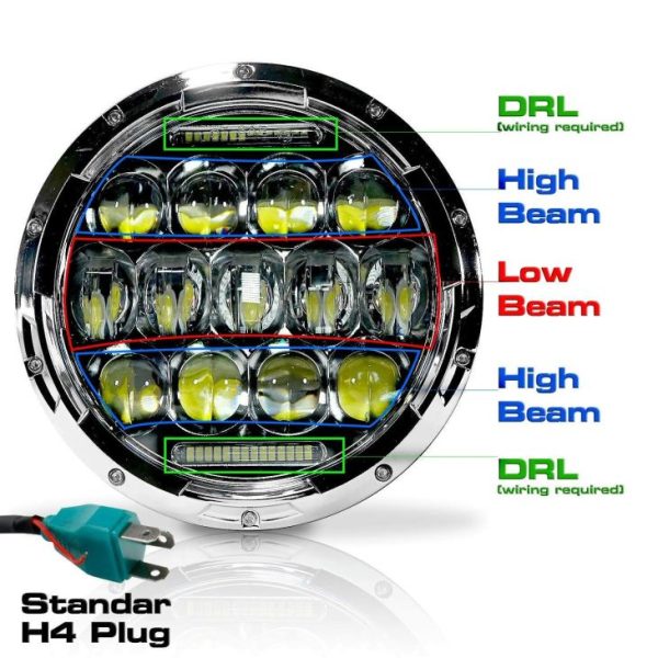 Para faróis de jipe ​​JK 7 Farol de LED de polegada para faróis de halo jipe - Imagem 2