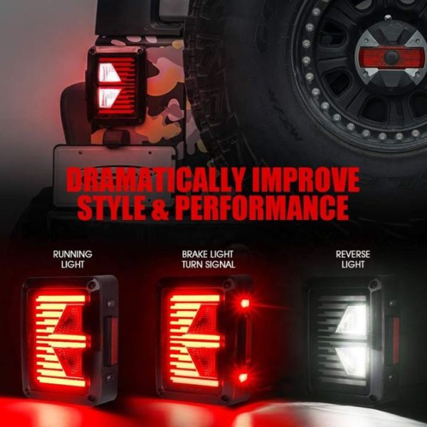 Untuk jip ekor lampu panah bentuk lampu ekor dipimpin terbalik/belok/berlari/rem lampu belakang mobil LED lampu ekor - Gambar 2