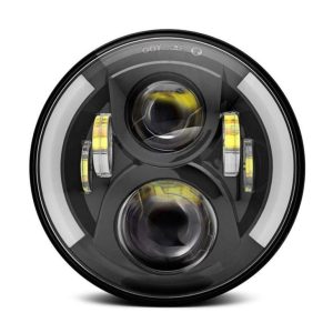 لجيب Wrangler JK CJ TJ 7 المصباح الأمامي LED بوصة لدراجة نارية هارلي