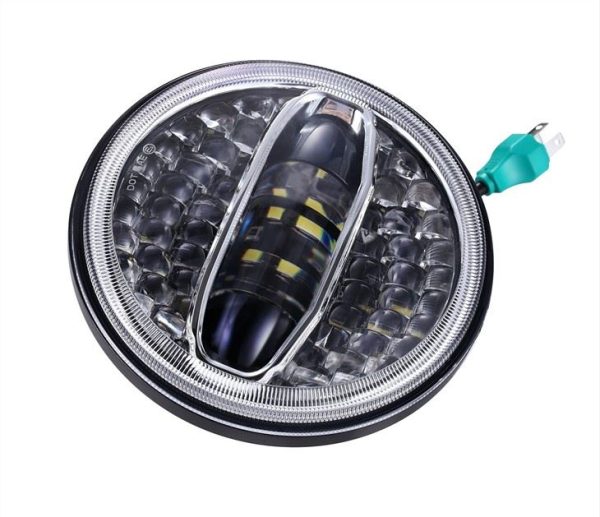 Morsun LED Headlight For Jeep Harley 7inch Round Headlamps Hi-lo Beam With Angel Eyes 12v 108W - Image 4