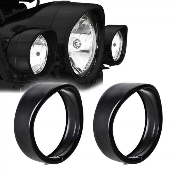 Morsun 4.5inch mlhový světl listový prsten Black Chrome pro Harley Road Glide