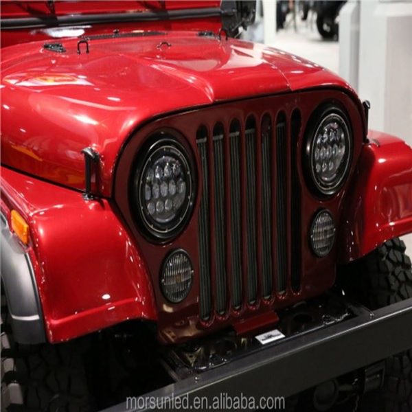 Morsun 7 Palčni LED krog 105W žarometi za žaromete Wrangler JK z DRL Halo - Slika 5