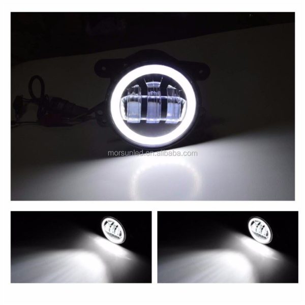Morsun Round LED mlhové světlo pro Jeep Wrangler JK JKU TJ LJ 4inch světlo s halo drl - Obraz 5