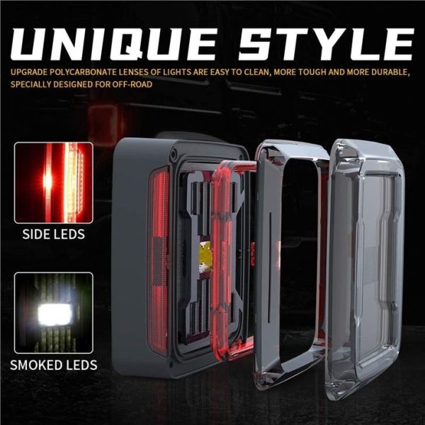 Morsun Smoked Clear Led Tail Lights For Jeep Wrangler JK 2007-2017 US EU Version - Image 3